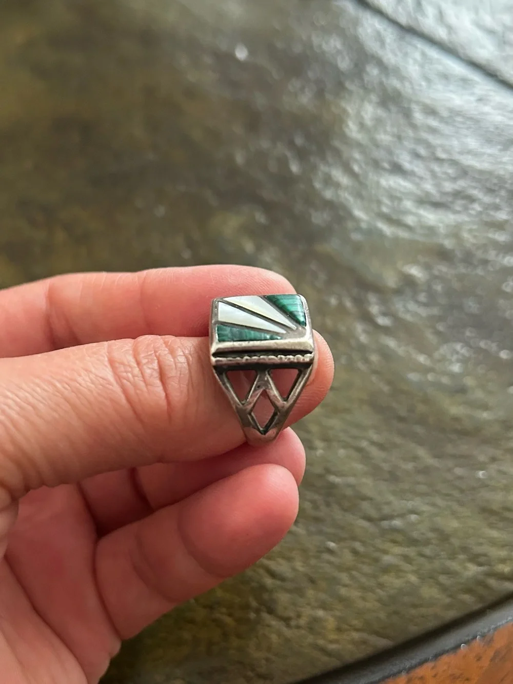 Heavy Navajo Solid Sterling Silver Ring size 9